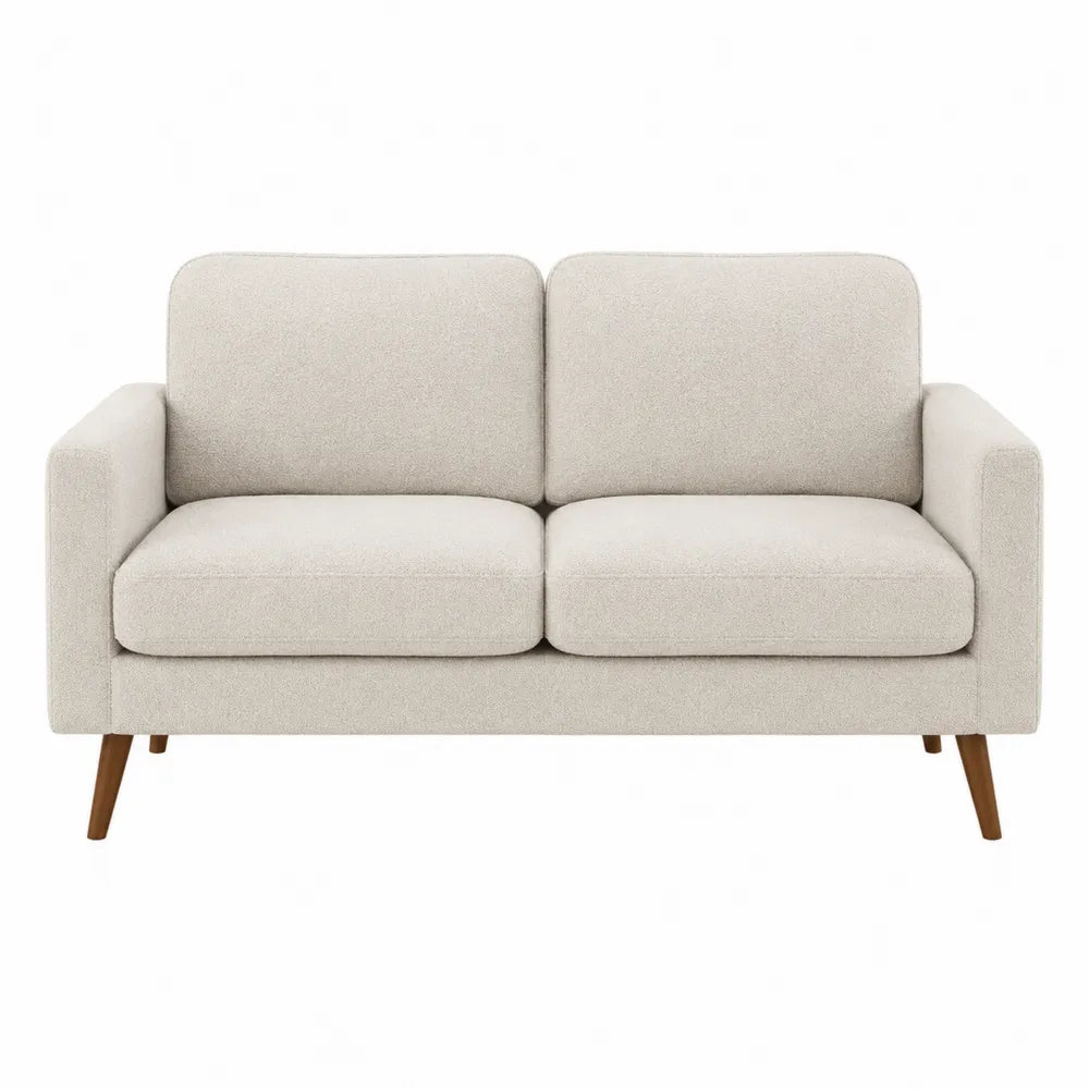 Dwuosobowa sofa, tkanina poliestrowa, beżowa, 150x80x85 cm