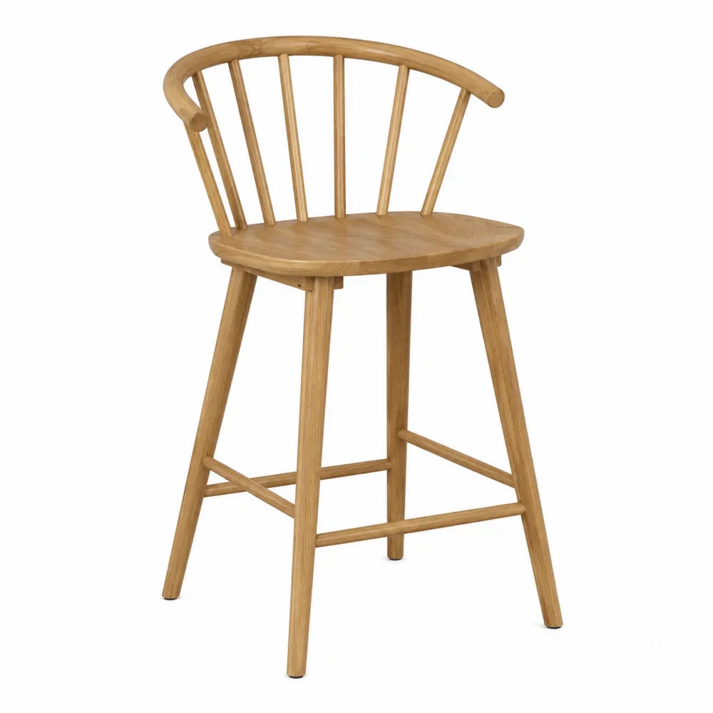 Krzesło barowe drewniane dębowe jasnobrązowe 65 cm
