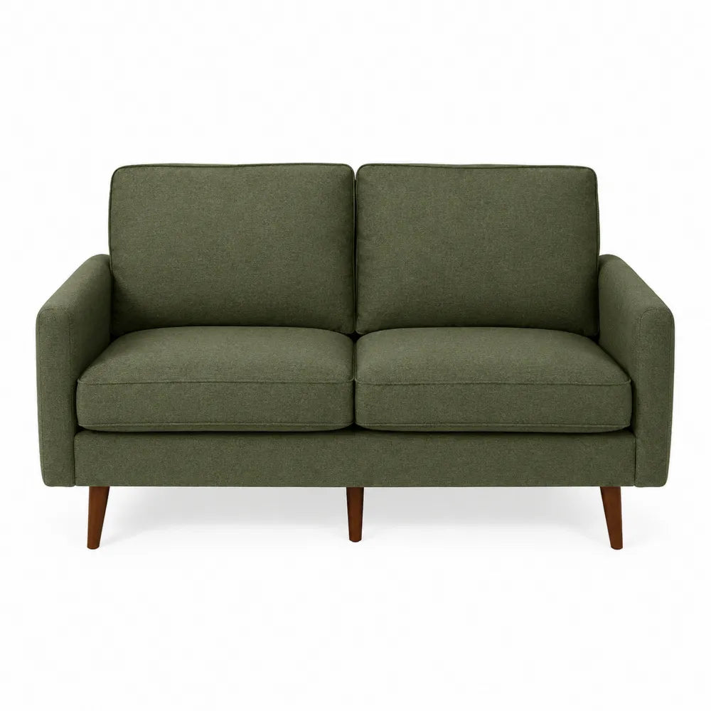 Dwuosobowa sofa z tkaniny poliestrowej zielona 150 cm