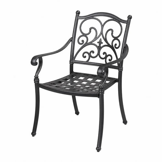 Krzesło ogrodowe metalowe czarne 90x60x60 cm