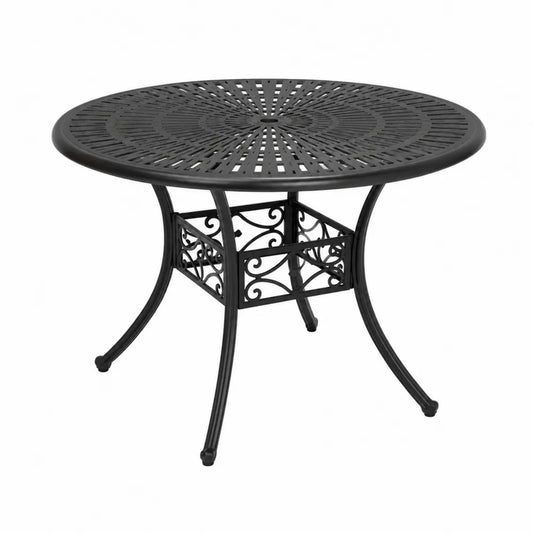 Stół ogrodowy aluminiowy czarny 120 cm