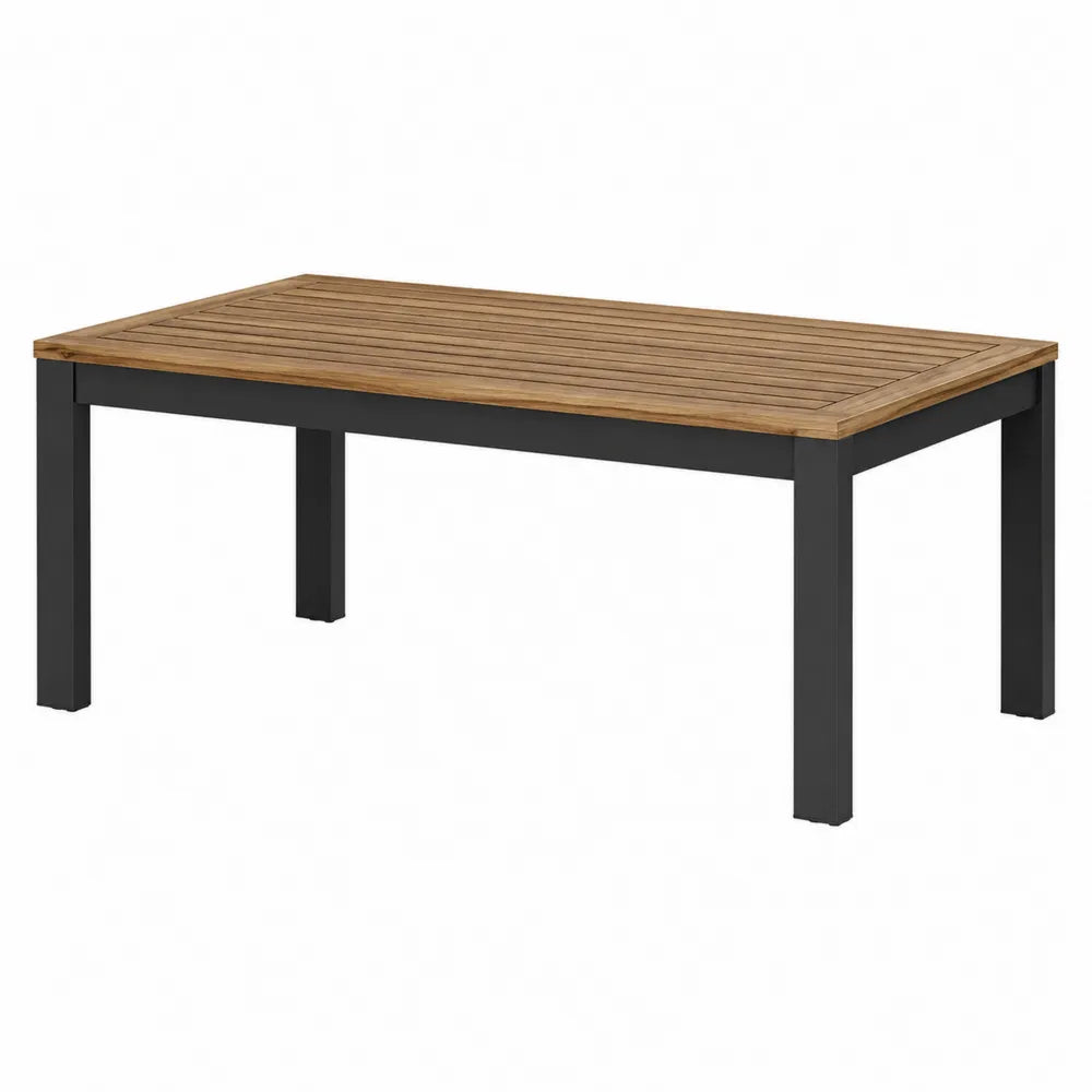 Stół ogrodowy drewniany blat metalowe nogi 180x90x75cm