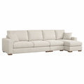 Beżowa sofa modułowa z tkaniny, 300x100x85 cm