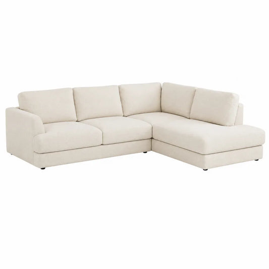 Narożna sofa modułowa L z poliestrem 295x192x90 cm beżowa