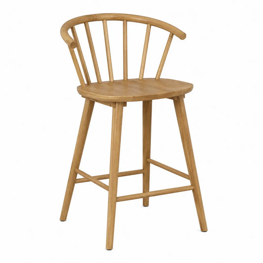 Krzesło barowe drewniane dębowe jasnobrązowe 65 cm