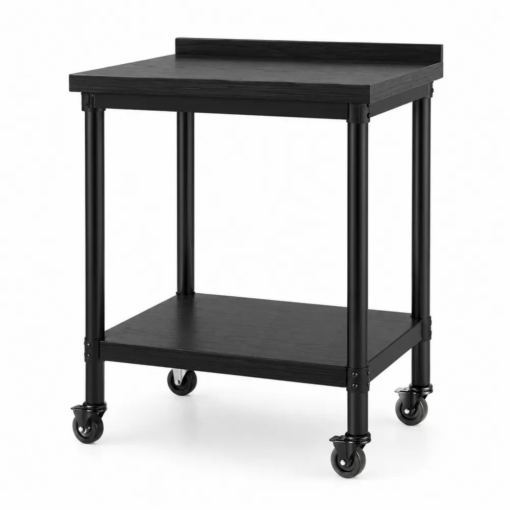 Wózek kuchenny z metalu i MDF, czarny