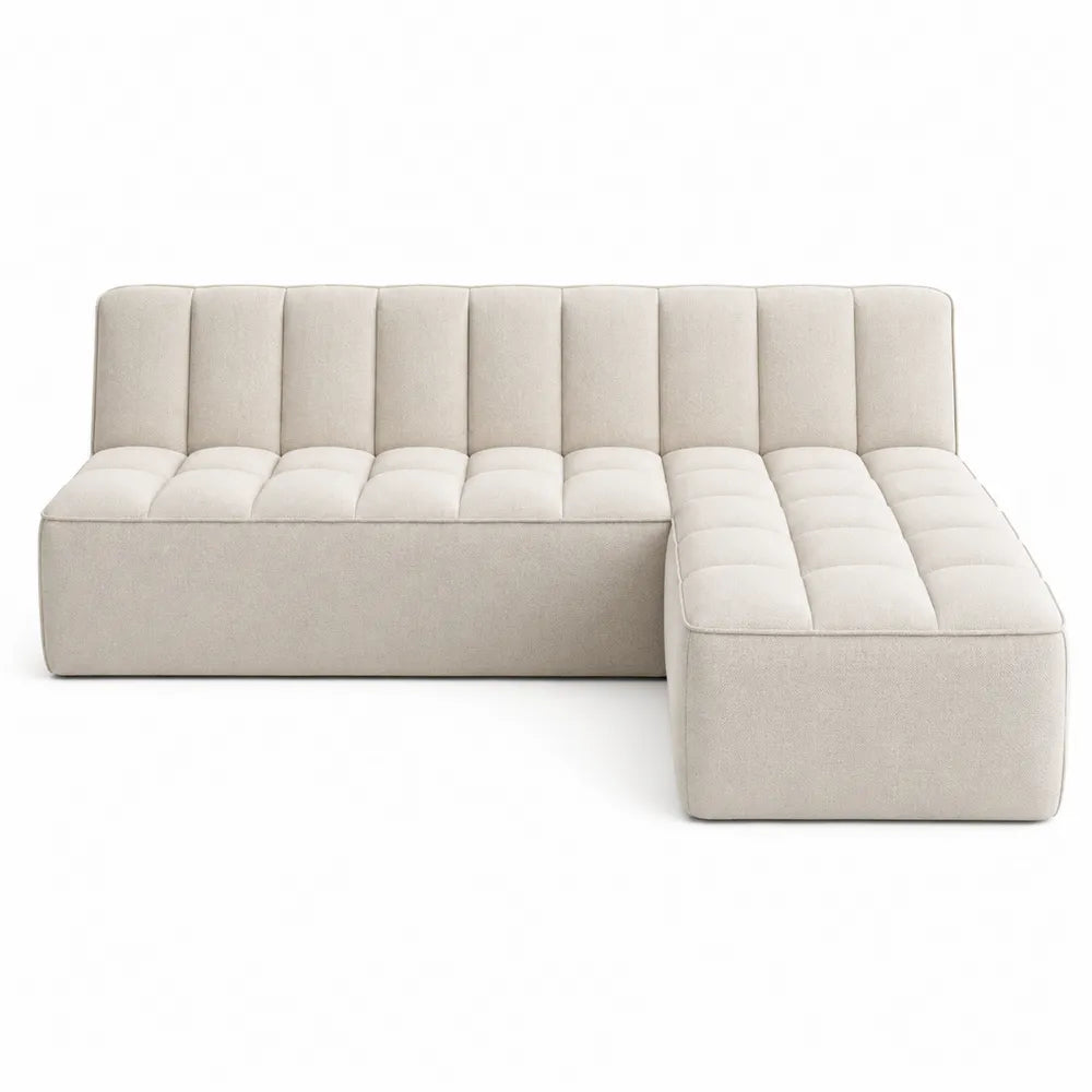 Sofa narożna modułowa tkanina beżowa 290x174x72 cm