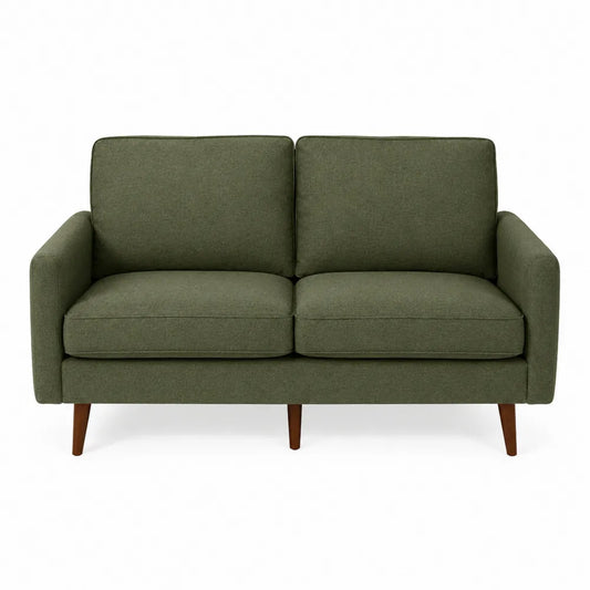 Dwuosobowa sofa z tkaniny poliestrowej zielona 150 cm